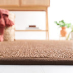 SAFAVIEH Natural Fiber Collection Runner Rug - 2' x 8', Chocolate, Sisal, Woven Design with Border (NF525D) - color: Chocolate, size: 2' x 8' (Runner)