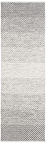 SAFAVIEH Montauk Collection Runner Rug - 2'3" x 7', Light Grey & Ivory, Handmade Cotton, Ideal for High Traffic Areas in Living Room, Bedroom (MTK601K)