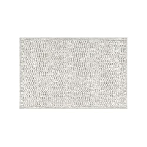 CAMILSON Easy Jute Rug 2x3, Indoor Outdoor Off-White Color Fiber Area Rugs for Bathroom and Kitchen Rug, Herringbone Seagrass Boho Woven Design, Easy-Cleaning, Washable Outside Carpet Alfombras 2 x 3 - color: Herringbone/Bone, size: 2' x 3' (Rectangular)