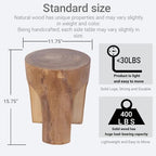Athaliah Small Solid Wood Accent Table, Handcrafted Rustic Wooden Side Table for Sofa, Plant Stand or Decorative Use
