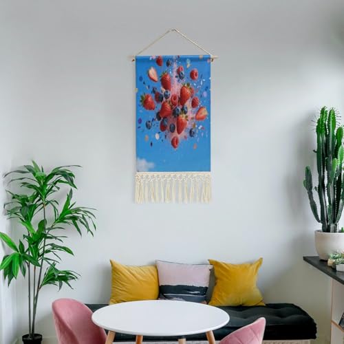 FekiLoot BerryMulti Confetti Wall Painting Fashion Wall Art Popular Wall Hanging Exquisite Wall Decor Natural Tapestry Home Decoration Fringe Wall Decor For Living Room Bedroom Macrame Wall Art