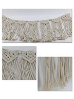 Macrame Woven Wall Hanging Tapestry Beige Curtain Fringe Tassel Garland Banner Boho Chic Home Decorative Interior Wall Decor Bohemian Ethnic Apartment Dorm Room Art Party Wedding Backdrop Decoration