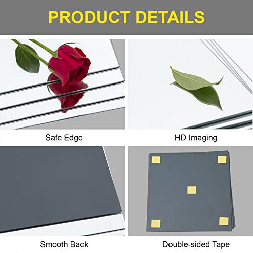 Ruomeng Gym Mirror Tiles - 14" x 12" x 12Pcs Wall Mounted Mirror Glass Frameless Full Length Mirror Tiles for Home Gym, Bedroom, Door & Bathroom - size: 14"x12"-12pcs
