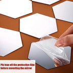 24 Pieces Removable Acrylic Mirror Setting Wall Sticker Decal for Home Living Room Bedroom Decor (Hexagon, 24 Pieces)