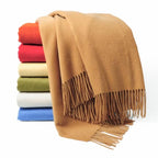 CUDDLE DREAMS Premium Cashmere Throw Blanket with Fringe, Luxuriously Soft (Camel) - color: Camel