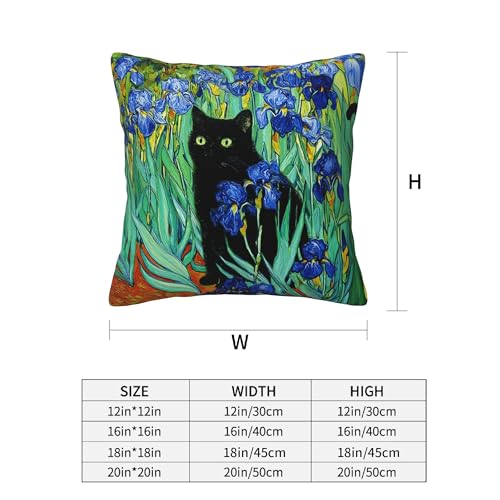 Black Cat Throw Pillow Covers 18 X 18 Inch Set of 4 Decorative Cushion Cover Home Decor for Sofa Chair Couch Bedroom Living Room - color: Black Cat