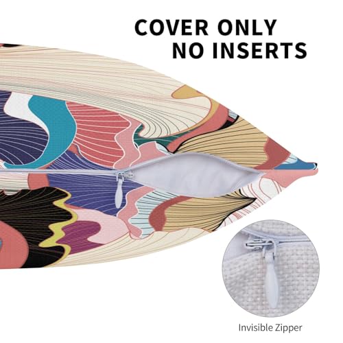 Mushrooms Pillow Covers 18 x 18 Set of 2 Vintage Mushroom Linen Throw Pillow Cover Colorful Decorative Pillowcases Farmhouse Home Decor for Couch Bed Sofa Outdoor, Churent-P0327-PC005 - color: Mushrooms