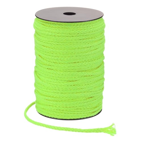 MECCANIXITY Macrame Cord 5mm x 295 ft Handmade Natural Cotton Rope, 8 Strand Twisted Braided Rope Cord for Plant Hanger Wall Hanging Dream Catcher Crafts Home Decoration, Green - color: Green