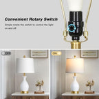 24" Bedside Table Lamp for Bedroom, Modern Classic Ceramic Lamp for Living Room, Small White Table Lamps for Nightstand & End Table (1 Pack) - color: White - 24"H - 1 Pack