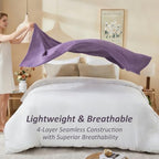 EMME Cotton Muslin Large Throw Blanket Couch Breathable Gauze Soft Lightweight Bed Blankets Adults (Heather Purple, 50"x70") - color: 14 - Purple, size: Large Throw (50" X 70")