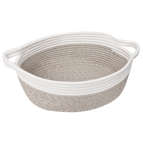 Goodpick Small Woven Baskets for Organizing, Dog Toy Basket, Storage Baskets with Handles, Gift Cute Basket for Decor 12"X 8" X 5" Mixed Brown - color: Brown, size: 12x8x5 Inch (Pack of 1)