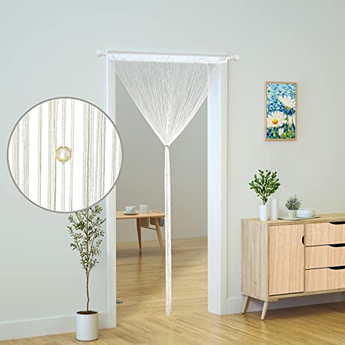 YaoYue Doorway String Curtain Door Curtains,Boho Hippie Hanging Fringe Room Divider for Patio Bedroom Closet Kitchen Laundry,Room Window Wall Door Decor(39×79in/100×200cm,Beige) - color: Beige, size: 39"W x 79"L (Pack of 1)