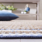 SAFAVIEH Natural Fiber Collection Runner Rug - 2'6" x 8', Natural & Blue, Handmade Farmhouse Boho Coastal Rustic Jute, Ideal for High Traffic Areas in Living Room, Bedroom (NF874M) - color: Natural/Blue, size: 2'6" x 8' (Runner)