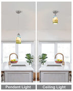 karyfine Mini Glass Pendant Lights,Blown Art Glass Pendant Hanging Light Fixtures Kitchen Island Pendant Lamp Shade with Brushed Nickel Finish for Bar Counter,Hallway,Dining Room Multi color-1P - color: Multi color-1Pack
