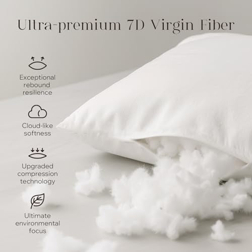 Phantoscope Pillow Inserts, Hypoallergenic 100% Virgin Fiber Square Form Microfiber Throw Pillow Inserts, Couch Bed Pillows 45x45 cm, 18x18 Inch (Pack of 4) - size: 18x18 Inch