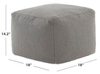 SAFAVIEH Couture Collection Samuels Dark Grey Faux Shearling Ottoman Square Pouf (Fully Assembled) - color: Dark Grey