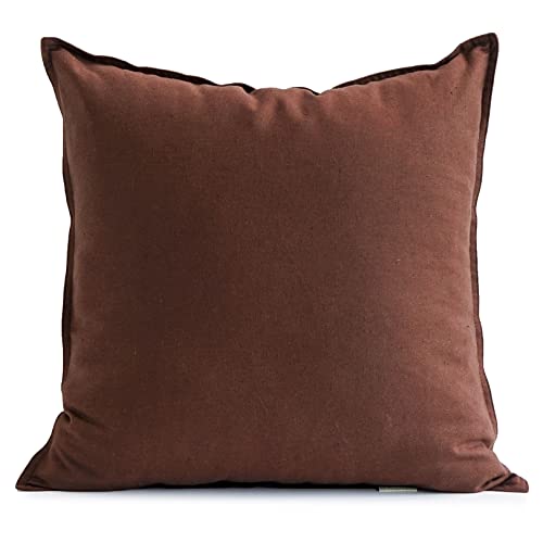 Jeanerlor Solid Cotton Linen Decoration 18"x18" Throw Pillow Cushion Case Special Pillow Cover Delicate Decorative Pillowcase for Couch/Bed/Chair,(45 x 45cm), Reddish Brown - color: Reddish Brown, size: 18" x 18" (Pack of 1)