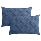 JELLYMONI Pillowcases Standard Size Blue 2 Pack Boho Plaid Bed Pillow Covers 20x26in Polyester Envelope Pillow Shams Tufted Bohemian Textured (Pillows are not Included) - color: 05 - Blue - Grid, size: 26" x 20" (Pack of 2)