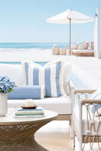 Hofdeco Premium Coastal Hampton Outdoor Performance Bolster Pillow Cover Only, 6"x20" Water Repellent, UV and Fade Resistant for Backyard, Couch, Poolside, Azure Blue Woven Solid - color: Azure Blue Solid 6"x20"