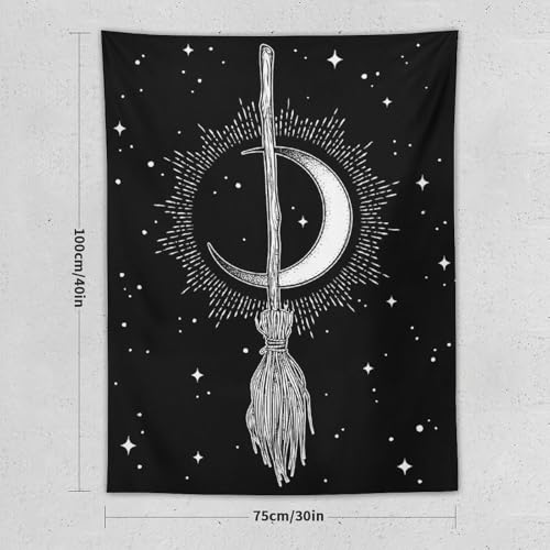 DDCBNS Moon Tapestry,Witchy Starry Night Tapestry Bohemian Style Black and White Tapestry Wall Hanging Home Décor for Girls Bedroom Living Room Dorm Wall Décor W30 x 40" H - color: Bohemian Style_01, size: 40"L x 30"W
