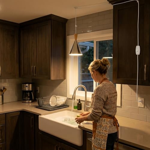 DEC LUCE DECOLUCE LIGHTING Modern Plug in Pendant Light Kitchen, Adjustable Hanging Lamps Plug into Wall Outlet for Dining Room, Bedroom, Living Room, Contemporary Wall Décor(Chrome) - size: funnel pendant light chrome