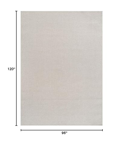 CAMILSON Easy Jute Rug 8x10, Indoor Outdoor Off-White Farmhouse Area Rugs for Living Room Patio and Kitchen Rug, Solid Woven Design, Easy-Cleaning, Non Slip Washable Outside Carpet Alfombras (8 x 10)