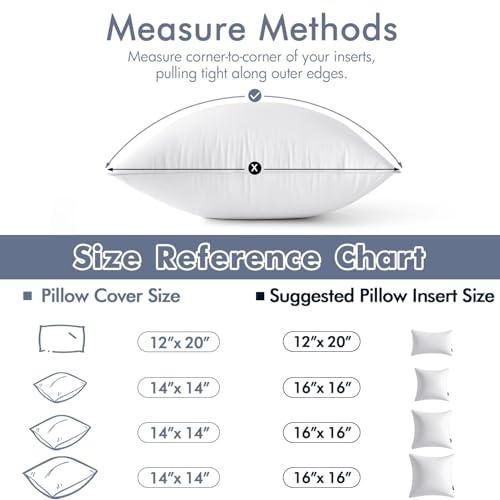 MIULEE 18 x 18 Pillow Inserts (Set of 2) -Decorative Throw Pillows for Couch Sofa with 100% Cotton Covers - size: 18x18 Inch