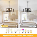 WJShome Black Chandelier, 4-Light Farmhouse Dining Room Light Fixture/Chandelier Over Table, Geometric Pendant Lights Kitchen Island, for Entryway, Foyer, Hallway - color: Black