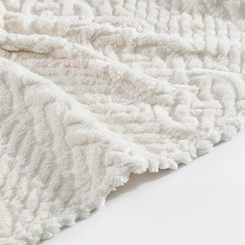 Nautica - Throw Blanket, Soft Cable Knit Sherpa Bedding, Cozy Home Decor for Bed or Couch (Declan Ivory, 50" x 60") - color: Declan Ivory