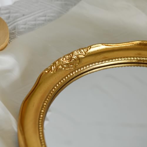 Funerom Vintage Decorative Wall Mirror Hanging Mirror Round (Gold, 12.2 inch) - color: Gold 12.2 Inch
