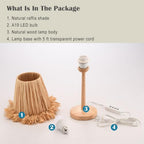 Boho Style Rattan Table Lamp,Dimmable Bamboo Desk Lamp,Timer Build in,Raffia Shade - color: Raffia
