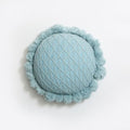 Acrylic Knitted Round Throw Pillow Knitting Bohemian Circular Cushion Pillow with Knit Handmade Pompoms Decorative Turquoise Green, Diameter 18inches - color: Turquoise Green