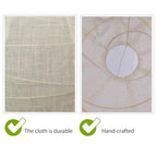 Hytsoeee(19.69Inch) Large Round Linen Fabric Lantern, Beige Foldable Hanging Fabric Lantern Lamp Shade,Handmade Linen Cloth Lanterns Pendant Light Shade for Home, Leisure Places, Ceiling Decor