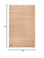 SAFAVIEH Natural Fiber Collection Accent Rug - 2' x 3', Natural, Handmade Boho Fringe Woven Jute, Ideal for High Traffic Areas in Entryway, Living Room, Bedroom (NF368A) - color: Natural, size: 2' x 3' (Rectangular)