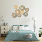 Xuhal 8 Pcs Boho Wall Basket Decor Decorative Bulrush Woven Basket Wall Decor Rustic Farmhouse Hanging Baskets for Kitchen Rustic Home Summer Decorations - style: Elegant