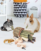 Bissap Rabbit Chew Toys, Natural Seagrass Hanging Basket Chews Water Plant Woven Bunny Chewing Treats for Guinea Pigs Chinchillas Hamsters Rats and Other Small Pets Teeth Grinding Toy - style: Classic