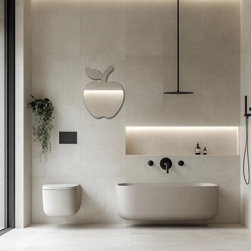 Apple Acrylic Decorative Mirror Anti-Scratch Unbreakable Shatterproof Wall Mirror for Home Children's Rooms Gift for Kids Women Men(Apple,11.81"x15.75") - color: Apple