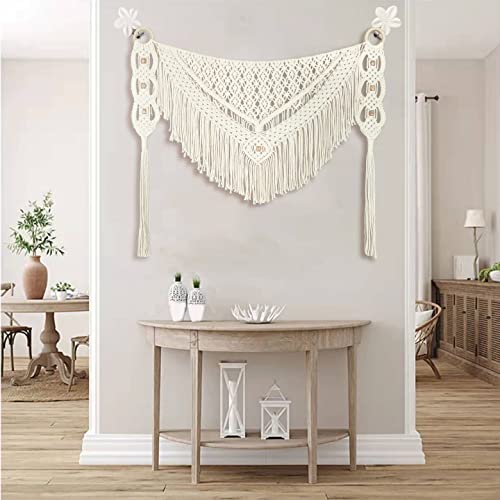 kiido Large Macrame Wall Hanging Boho Tapestry Curtain Fringe Woven Bohemian Wall Decor Home Decoration for Apartment Bedroom Living Room Gallery Baby Nursery-Blossom 35.4" W X 26" H