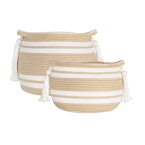 Woven Plant Baskets for Indoor Plants (Set of 2) – Boho Basket Planters for Home Décor