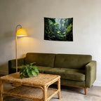 QGHOT Jungle Tapestry Wall Hanging Tropical Rainforest Backdrop Green Palm Leaves Tapestry Extra Large Forest Wall Art for Bedroom Living Room Office Decor 31.5" L x 39.4" W - size: 31.5"L x 39.4"W