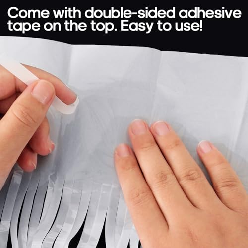 2 Pack Fringe Curtains Backdrops, Foil Fringe Curtains, Door Streamers for Birthday Wedding Bridal Shower Holiday Graduation Party Decorations, Photo Booth Backdrops, White - color: White