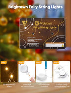 Brightown 14 Pack LED Fairy Lights Battery Operated String Lights, 7ft 20LED Waterproof Silver Wire Twinkle Lights, Firefly Starry Moon Lights for Mason Jars DIY Christmas Wedding Party Bedroom - color: Warm White, size: 14 Pack