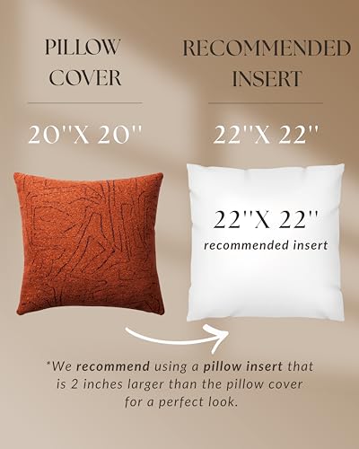 Throw Pillow Covers, Pack of 1 Woven Jacquard Cushion Covers for Sofas, Couches, Bed, Boho Home Decor, Cozy Soft and Comfortable Pillow Cases, Amorf, Orange 20x20 Inch - color: Orange, size: 20" x 20" (Pack of 1)