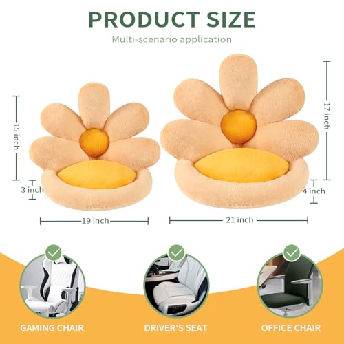 Ditucu Flower Shape Chair Pillow Cute Seat Cushion 19 inch Comfy Lazy Sofa Floor Pillows Dorm Seating for Bedroom Decor Orange - color: Orange, size: Small