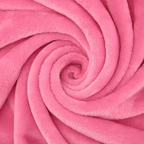 MACEVIA Throw Blanket Flannel Fleece Blankets for Couch, Fuzzy Cozy Lightweight Warm Comfort Super Soft Fluffy Plush Blankets for Bed Sofa 260GSM, Suitable for All Seasons (Pink,50x60inches) - color: Solid-pink, size: Flannel Fleece (50x60 IN)