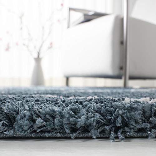 SAFAVIEH Hudson Shag Collection Accent Rug - 2' x 3', Slate Blue & Ivory, Trellis Design, Non-Shedding & Easy Care, 2-inch Thick Ideal for High Traffic Areas in Foyer, Living Room, Bedroom (SGH281L) - color: Slate Blue/Ivory, size: 2' x 3' (Rectangular)