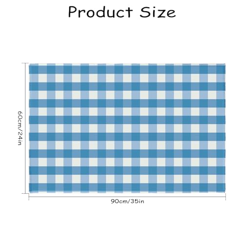 Blue and White Buffalo Plaid Area Rug 2x3 Summer Check Farmhouse Decorative Front Door Mat Small Non-Slip Low Pile Front Doormat Washable Throw Rugs for Living Room Bedroom Bathroom Kitchen - color: Buffalo Plaid Blue and White