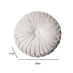 Round Filled Cushion,Velvet Cushions,Pleated Round Pillow, Scatter Cushion Home Decorative for Home Sofa Chair Bed Car Decor