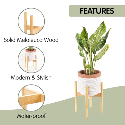Wood 11.9" x 12.5" Plant Stand Indoor Outdoor, Wooden Single Floor Plant Pot Holder, Natural Plant Stand, Assembly Required (Excluding Potted Plants) - color: Natural, size: 12.5" H x 11.9" W