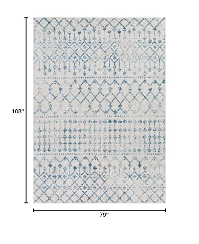 Livabliss Elsie Global Bohemian Area Rug,6'7" x 9',Dark Blue - color: Dark Blue, size: 6'7" x 9' (Rectangular)